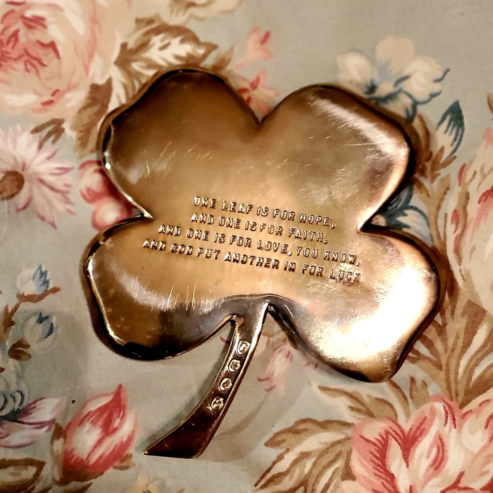 Vintage Gerity Brass Four Leaf Clover Numbered